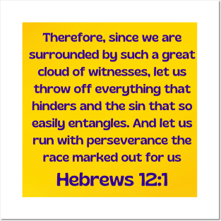 Bible Verse Hebrews 12:1 Posters and Art